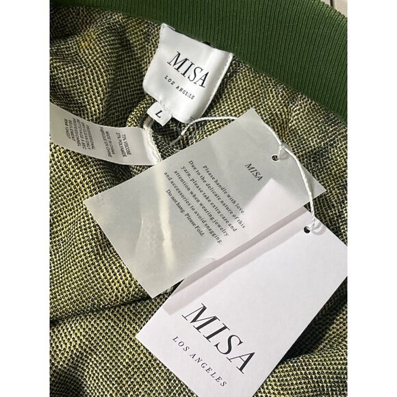 Misa Los Angeles Rialta Pants in Limoncello Geo Large New Womens Knit Trousers - Picture 9 of 14